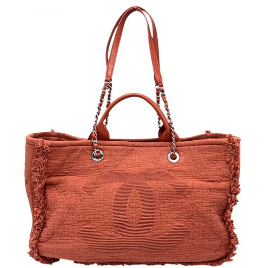 Chanel 2WAY Ladies Deauville Chain Handbag Shoulder Tote Bag Fringe Logo Coco