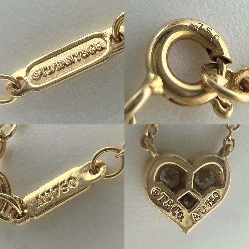 Tiffany & Co Necklace Women's Heart Jewelry Accessories Au750 18k Gold Tiffany