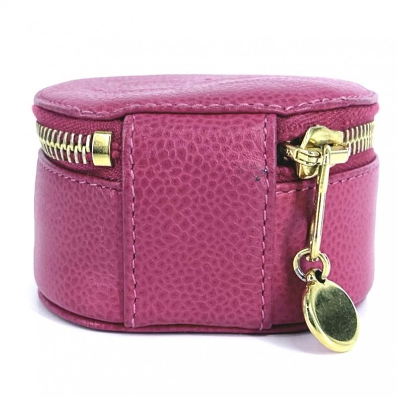 Chanel Pouch Jewelry Case Accessory Round Small Coco