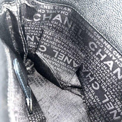 Chanel Handbag Women's Chocobar Shoulder Tote Bag Chanel Leather Black Silver