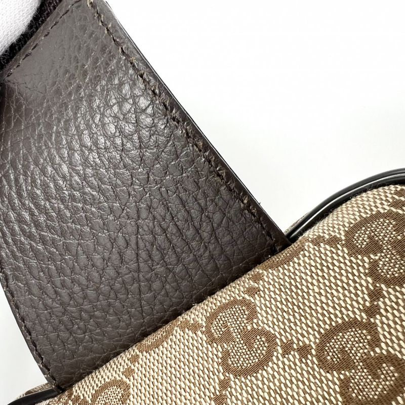 Gucci Waist Bag Men's Waist Pouch Body Bag Gucci 449174 GG Canvas Leather Brown