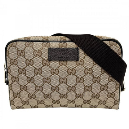 Gucci Waist Bag Men's Waist Pouch Body Bag Gucci 449174 GG Canvas Leather Brown