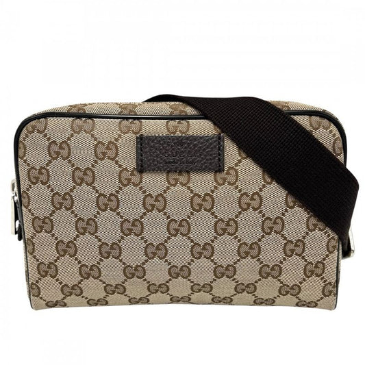 Gucci Waist Bag Men's Waist Pouch Body Bag Gucci 449174 GG Canvas Leather Brown