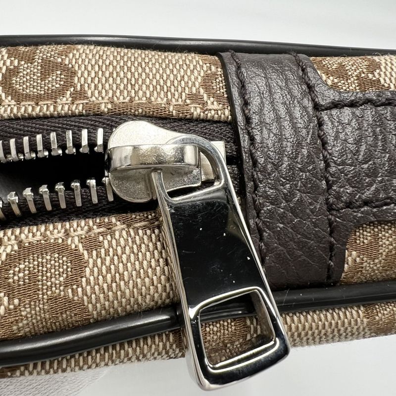Gucci Waist Bag Men's Waist Pouch Body Bag Gucci 449174 GG Canvas Leather Brown