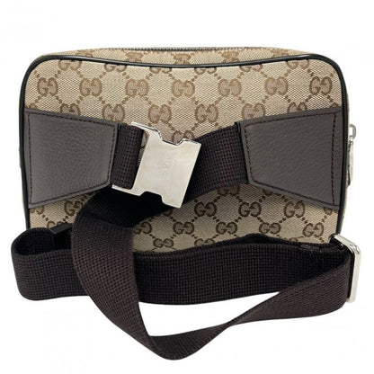 Gucci Waist Bag Men's Waist Pouch Body Bag Gucci 449174 GG Canvas Leather Brown