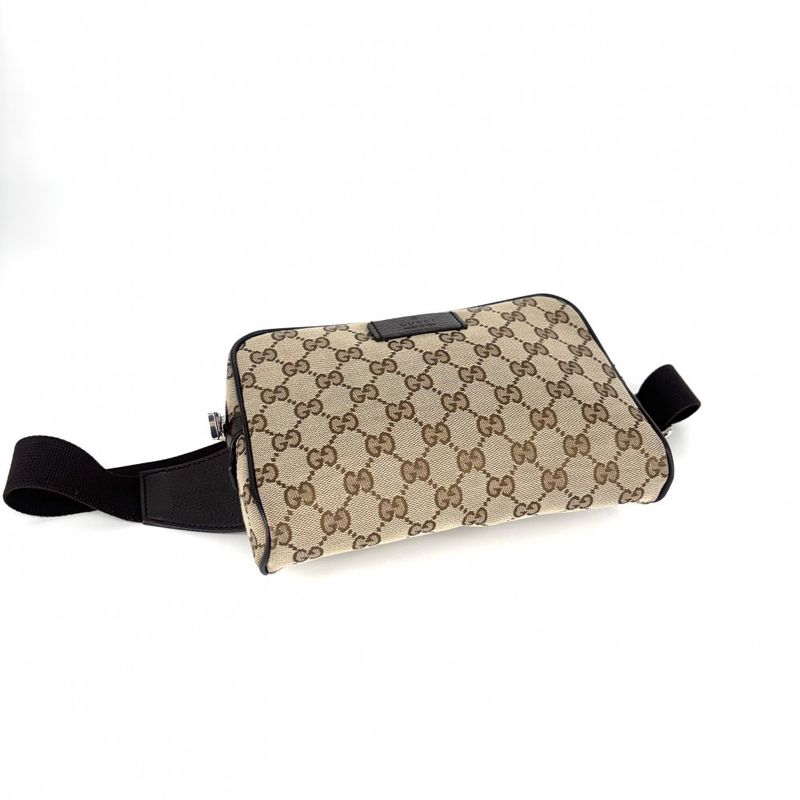 Gucci Waist Bag Men's Waist Pouch Body Bag Gucci 449174 GG Canvas Leather Brown