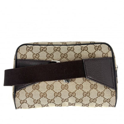 Gucci Waist Bag Men's Waist Pouch Body Bag Gucci 449174 GG Canvas Leather Brown