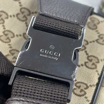 Gucci Waist Bag Men's Waist Pouch Body Bag Gucci 449174 GG Canvas Leather Brown