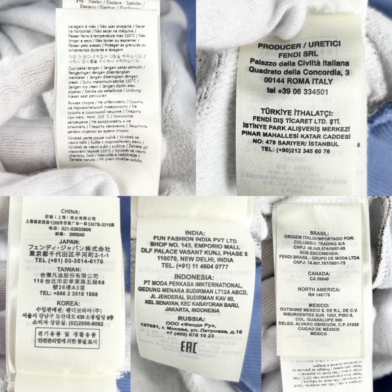 Fendi Sweatshirt Men FILA Collaboration Zucca Tops Apparel Trainers Clothing