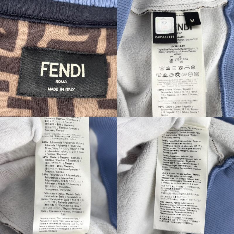 Fendi Sweatshirt Men FILA Collaboration Zucca Tops Apparel Trainers Clothing