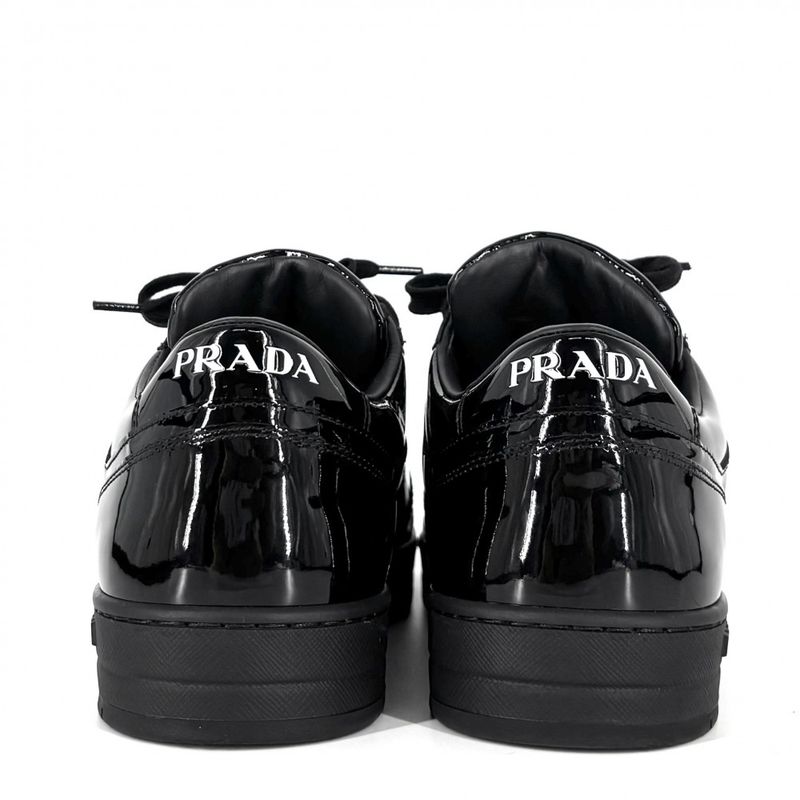 Prada Sneakers Men's Downtown Triangle Logo Low Cut Shoes Approx 24cm (9.45in)