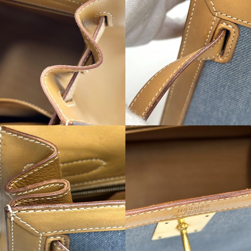 Hermes 2WAY Ladies Outer Stitch Kelly 32 Handbag Shoulder Bag Denim Hermes 00Z