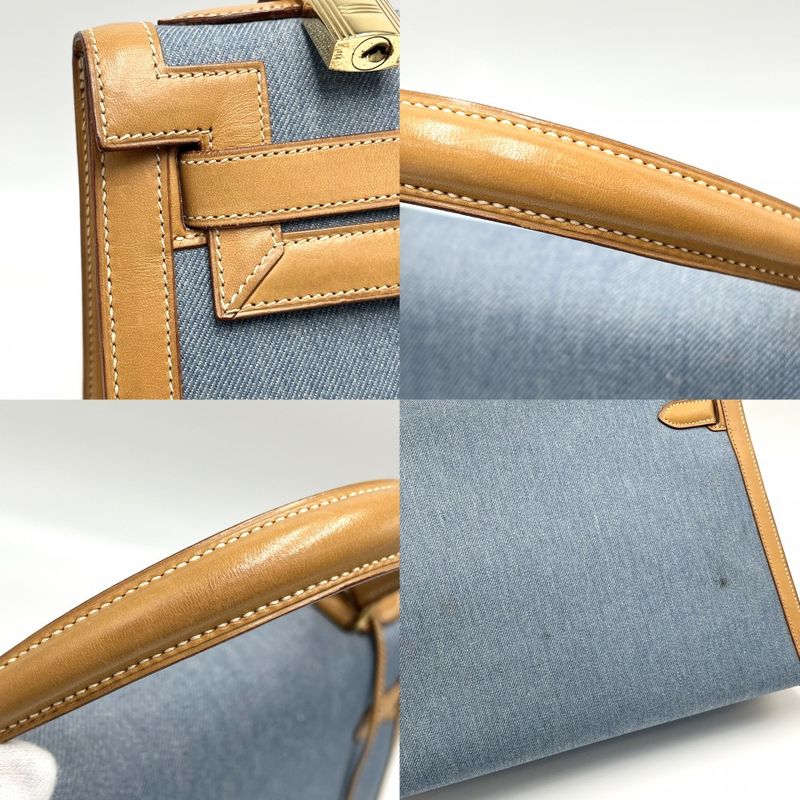 Hermes 2WAY Ladies Outer Stitch Kelly 32 Handbag Shoulder Bag Denim Hermes 00Z