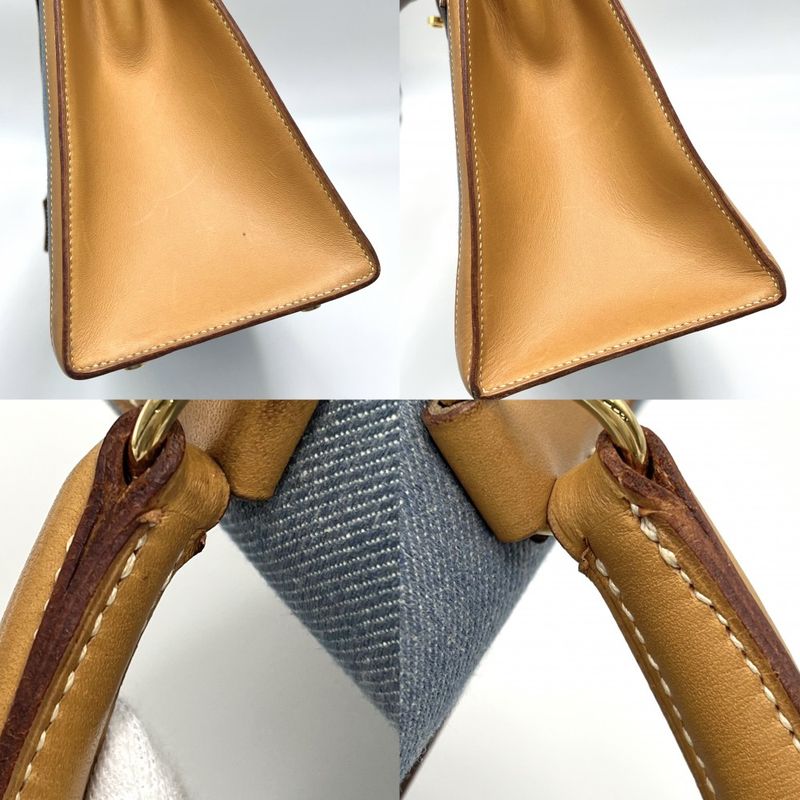 Hermes 2WAY Ladies Outer Stitch Kelly 32 Handbag Shoulder Bag Denim Hermes 00Z