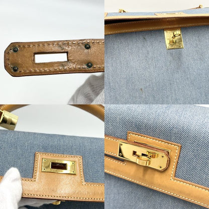 Hermes 2WAY Ladies Outer Stitch Kelly 32 Handbag Shoulder Bag Denim Hermes 00Z