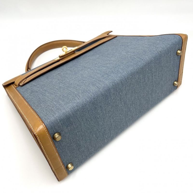 Hermes 2WAY Ladies Outer Stitch Kelly 32 Handbag Shoulder Bag Denim Hermes 00Z