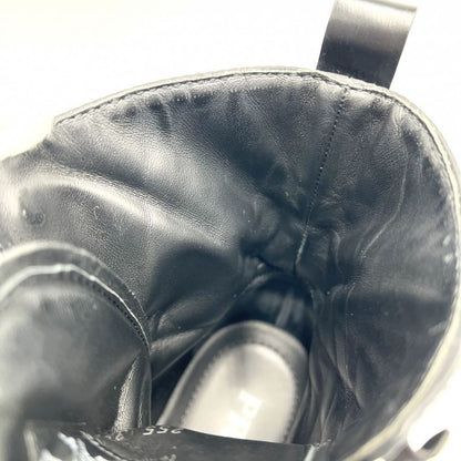 Prada Boots Women's Triangle Logo Monolith With Pouch Short Boots Shoes Size 38