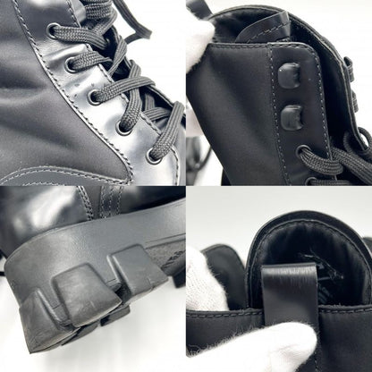 Prada Boots Women's Triangle Logo Monolith With Pouch Short Boots Shoes Size 38