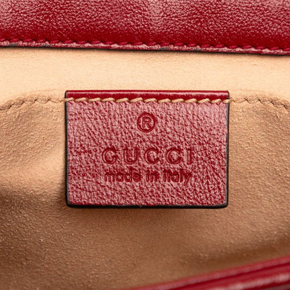 Gucci GG Canvas GG Marmont Chain Shoulder Bag 446744 Beige Red Canvas Leather