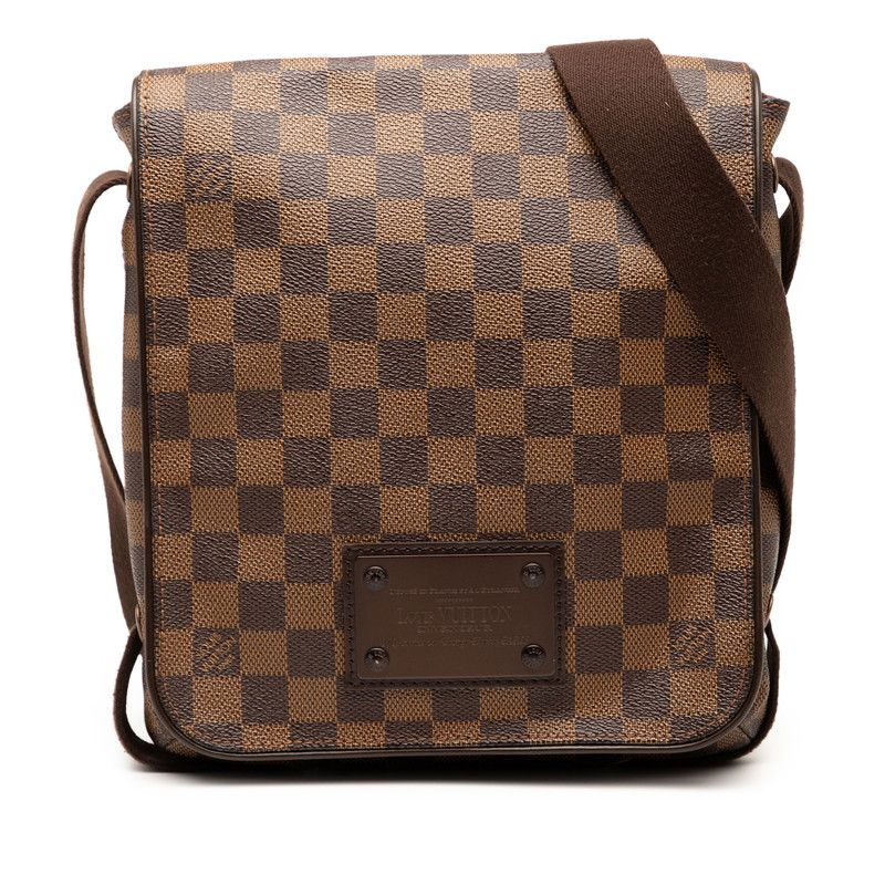 Louis Vuitton Damier Brooklyn PM Crossbody Shoulder Bag N51210 Brown PVC