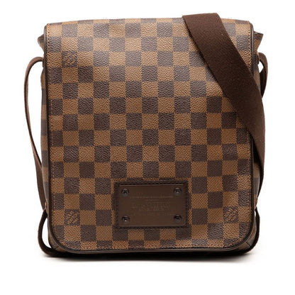 Louis Vuitton Damier Brooklyn PM Crossbody Shoulder Bag N51210 Brown PVC