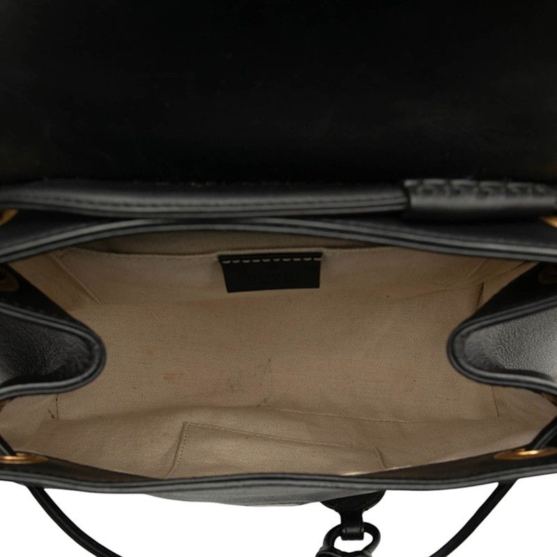 Gucci GG Marmont Sherry Line Chain Backpack 432265 527066 Black Leather Ladies