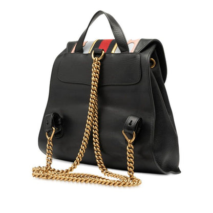 Gucci GG Marmont Sherry Line Chain Backpack 432265 527066 Black Leather Ladies