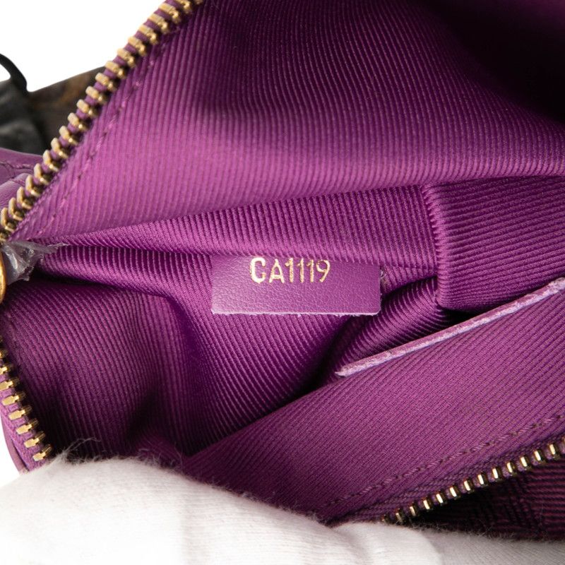 Louis Vuitton Monogram Flat Messenger Chain Shoulder Bag M44641 Marron Purple