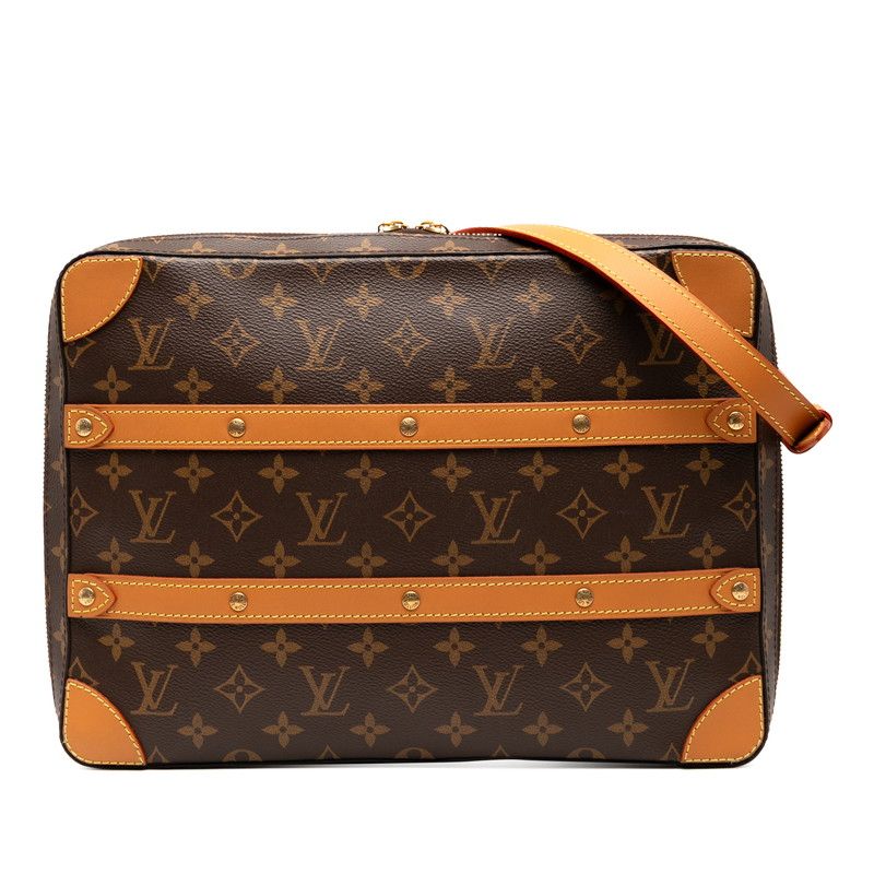 Louis Vuitton Monogram Soft Trunk Messenger MM M44754 Brown PVC Leather Women