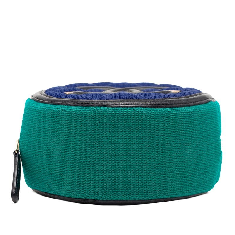 Chanel CC Filigree Coco Mark Round Chain Shoulder Bag Ap0365 Green Blue Black