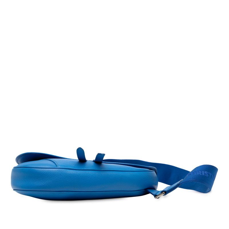 Dior Maxi Saddle Bag Shoulder Bag Body Bag Blue Leather Men's Dior