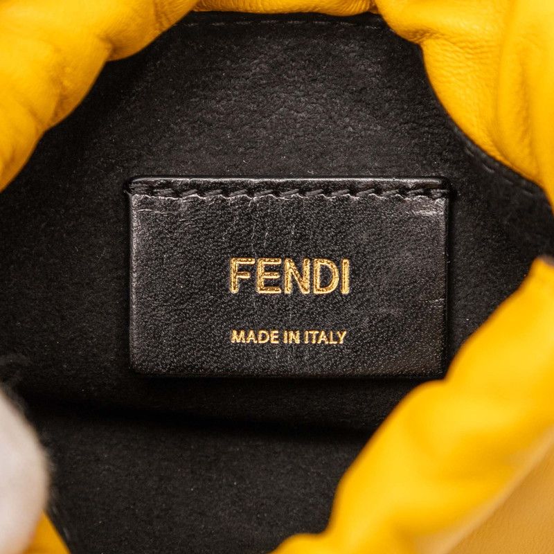 Fendi Logo Phone Pouch 7ar898 Yellow Leather Women Fendi