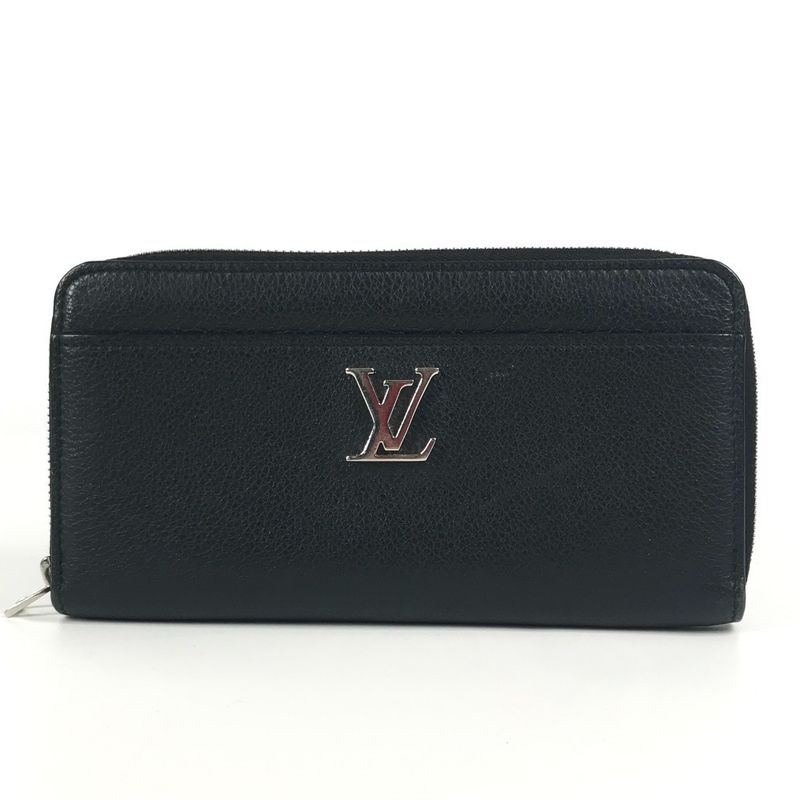 Louis Vuitton Long Wallet Zippy Lock Me M62622 Calf Leather Noir Black