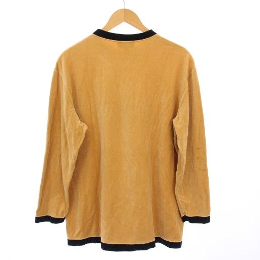 Fendi Vintage Velour T-shirt Cut And Sewn Long Sleeves Logo 46 Beige KH