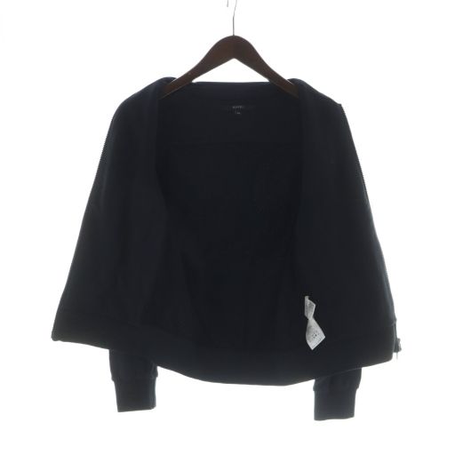 Gucci Jersey Zip Up Long Sleeve Logo Gathered Lined XS Black 226422 X9823 Women