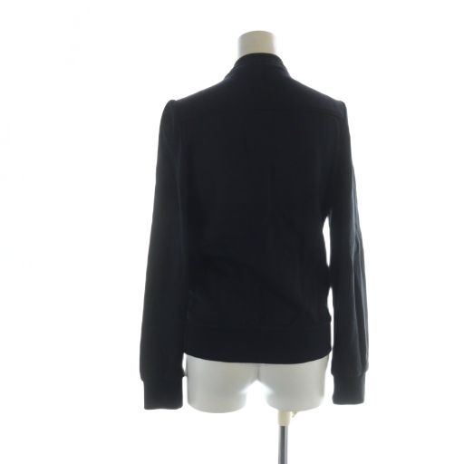 Gucci Jersey Zip Up Long Sleeve Logo Gathered Lined XS Black 226422 X9823 Women