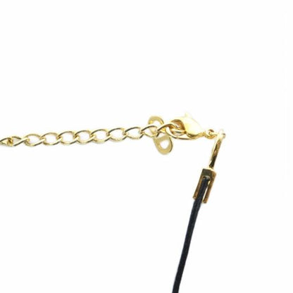 Christian DIOR Bracelet Accessories Bangle Leather Logo Engraved Gold Color