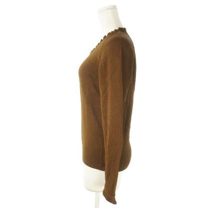 Bottega Veneta Vintage Knit Sweater Ruffled Neck Long Sleeves Transparent S