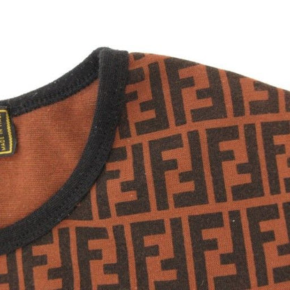 Fendi Vintage Zucca T-shirt Cut And Sewn Long Sleeves FF Total Pattern Brown