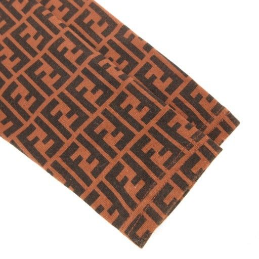 Fendi Vintage Zucca T-shirt Cut And Sewn Long Sleeves FF Total Pattern Brown
