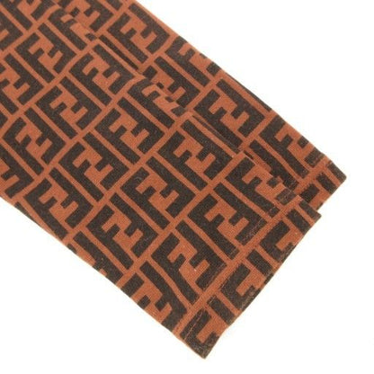Fendi Vintage Zucca T-shirt Cut And Sewn Long Sleeves FF Total Pattern Brown