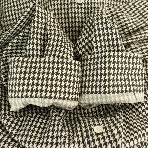 Balenciaga 583895 Logo Embroidery Staggered Shirt Long Sleeve 34 Black White ES