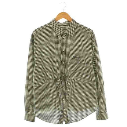 Balenciaga 583895 Logo Embroidery Staggered Shirt Long Sleeve 34 Black White ES