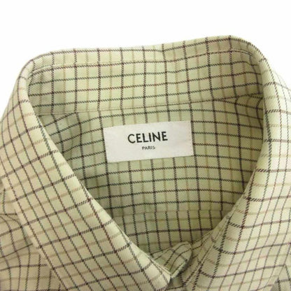 Celine Paris Check Loose Shirt Long Sleeves 2c982113q.02mx Triomphe Embroidery