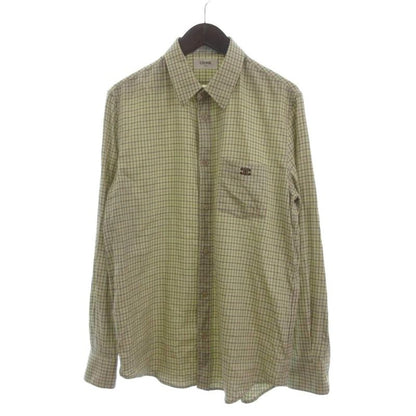 Celine Paris Check Loose Shirt Long Sleeves 2c982113q.02mx Triomphe Embroidery