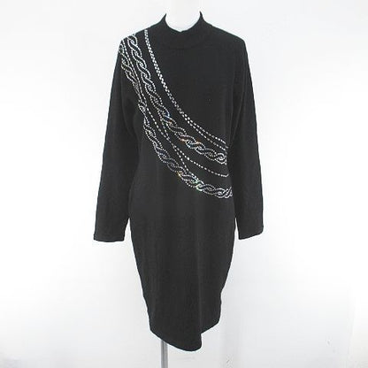 Christian DIOR Pret-a-porter Long Sleeve Knee Length Knit Dress Crewneck L
