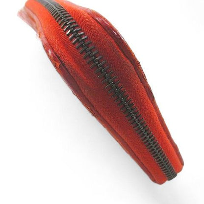 Bottega Veneta Long Wallet Intrecciato Orange Leather Made In Italy