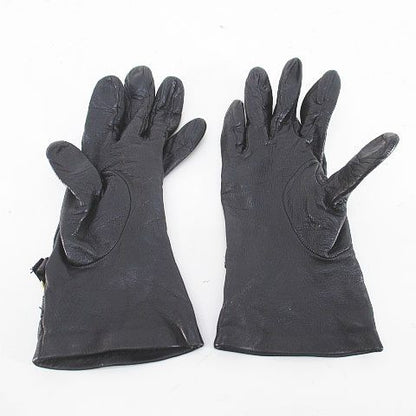 Gucci Gloves 5 Finger Gloves Horsebit Leather Blackish Black Made In Italy