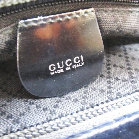 Gucci Tote Bag 000 1998 0540 Bamboo Bag Handbag Black Blackish Canvas Leather