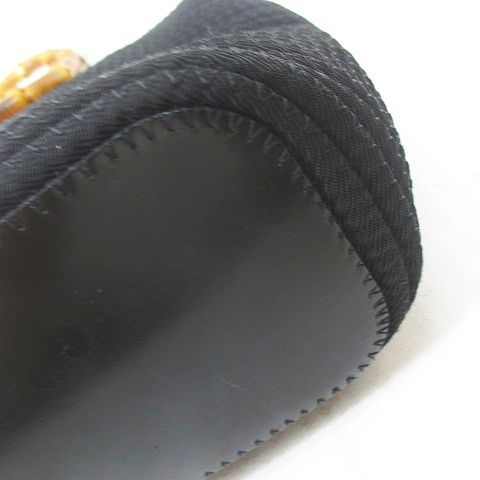 Gucci Tote Bag 000 1998 0540 Bamboo Bag Handbag Black Blackish Canvas Leather